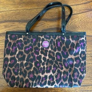 Coach purple leopard handbag!